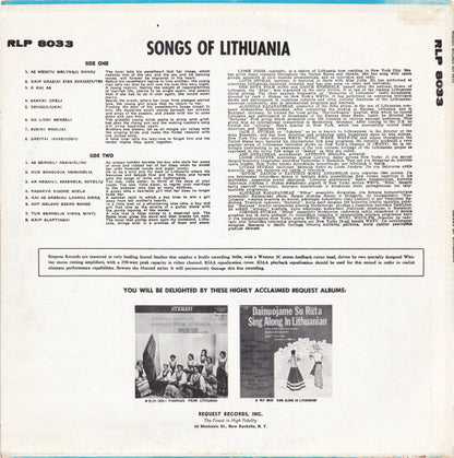 Lionė Juodytė, Rūta (4) : Dainos Iš Lietuvos = Songs Of Lithuania (LP,Album,Stereo)