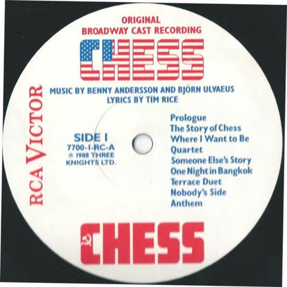 "Chess" Original Broadway Cast : Chess (Original Broadway Cast Recording) (LP,Album)