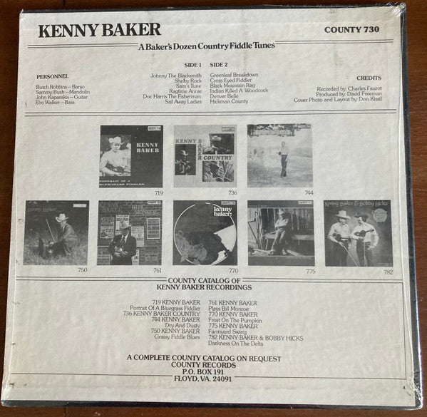 Kenny Baker (4) : A Bakers Dozen - Country Fiddle Tunes (LP,Album,Reissue)