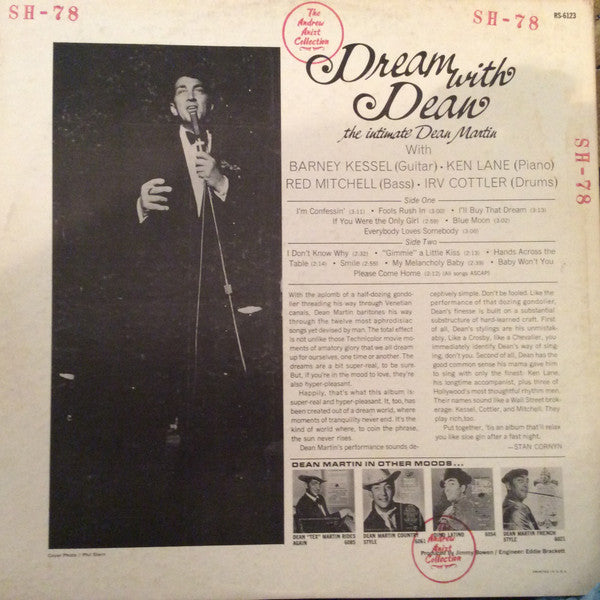 Dean Martin : Dream With Dean - The Intimate Dean Martin (LP,Stereo)