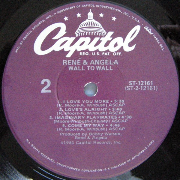 René & Angela : Wall To Wall (LP,Album)