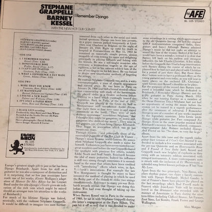 Stéphane Grappelli / Barney Kessel : I Remember Django (LP,Album)