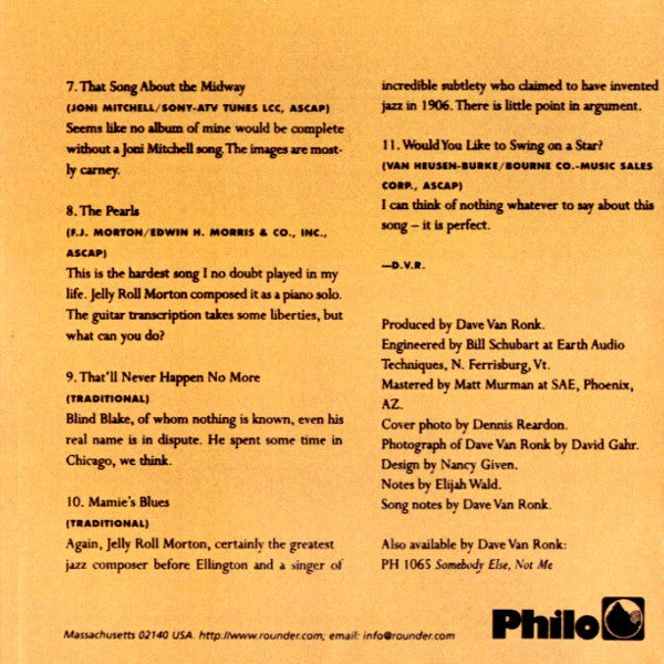 Dave Van Ronk : Sunday Street (Album,Reissue)