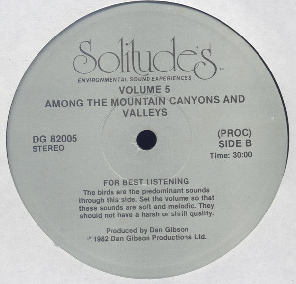 Dan Gibson : Solitudes - Environmental Sound Experiences Volume Five (LP,Album)