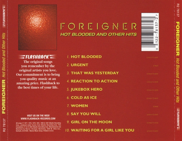 Foreigner : Hot Blooded And Other Hits (Compilation,Remastered)