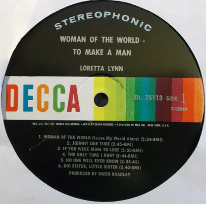 Loretta Lynn : Woman Of The World / To Make A Man (LP,Album,Stereo)