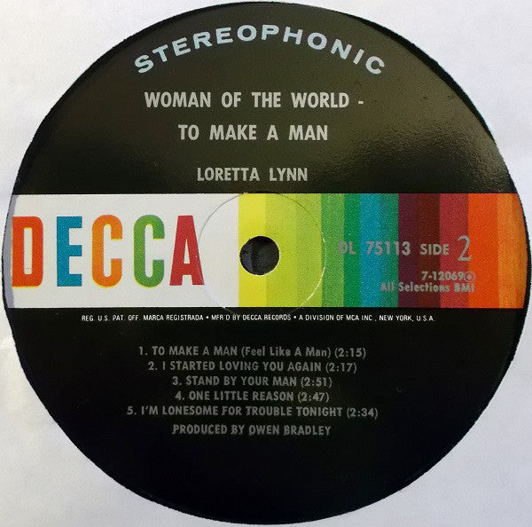 Loretta Lynn : Woman Of The World / To Make A Man (LP,Album,Stereo)