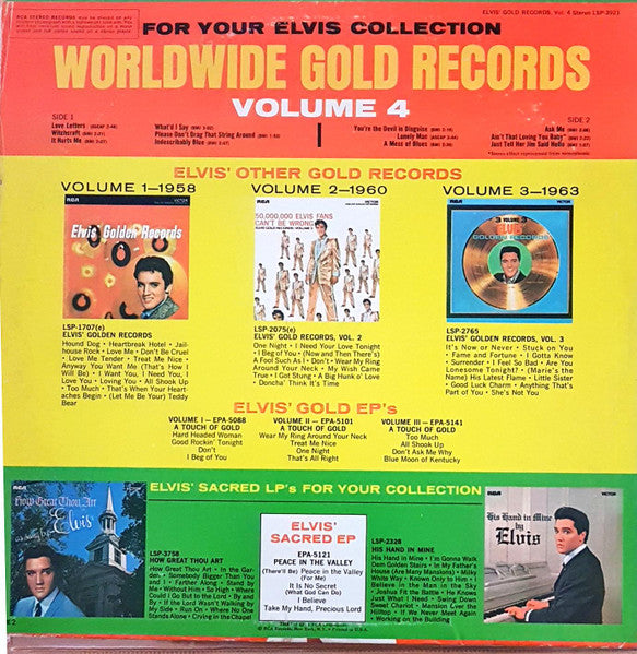 Elvis Presley : Elvis' Gold Records - Volume 4 (LP,Compilation,Reissue,Stereo)