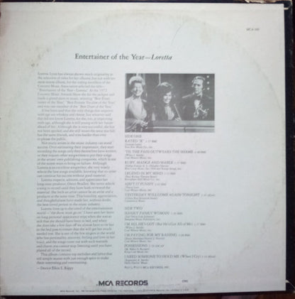 Loretta Lynn : Entertainer Of The Year - Loretta (LP,Album,Club Edition)