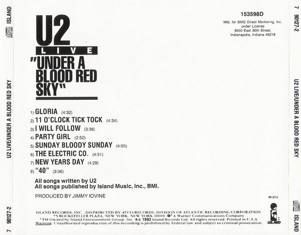 U2 : Live / Under A Blood Red Sky (Mini-Album,Club Edition)
