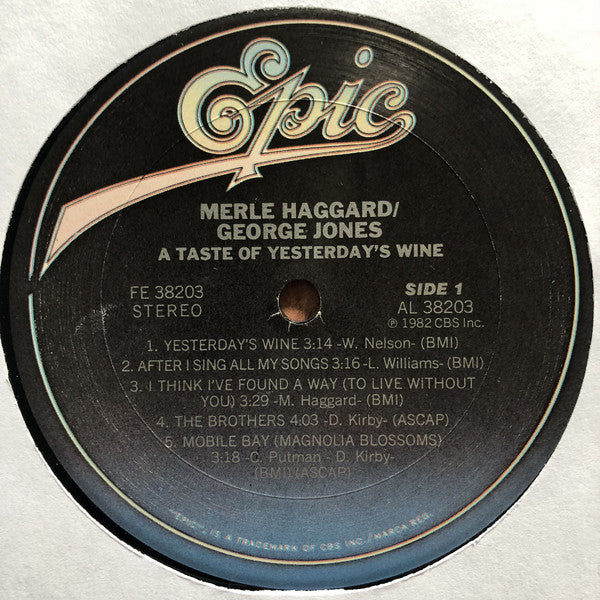 Merle Haggard And George Jones (2) : A Taste Of Yesterday's Wine (LP,Album)