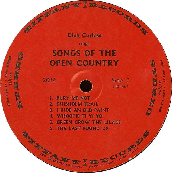 Dick Curless : Songs Of The Open Country (LP,Album,Stereo)