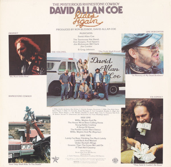 David Allan Coe : Rides Again (LP,Album,Stereo)