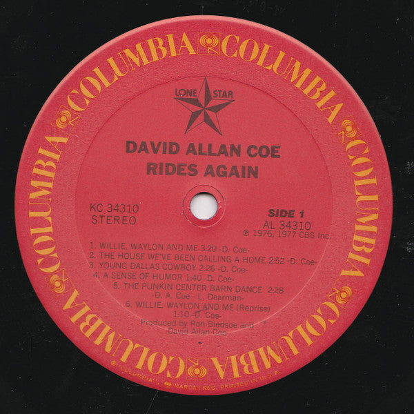 David Allan Coe : Rides Again (LP,Album,Stereo)