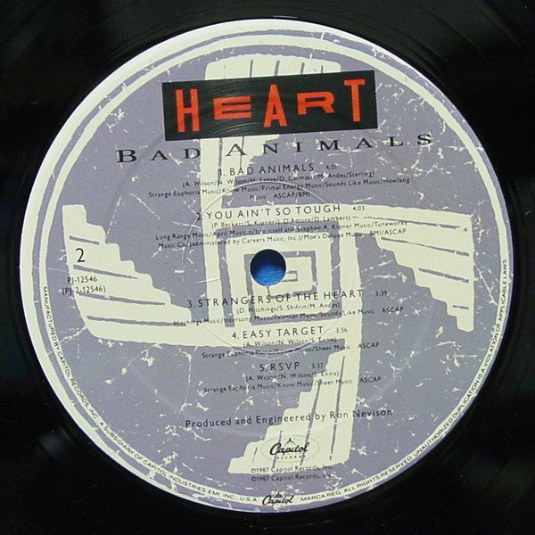 Heart : Bad Animals (LP,Album)