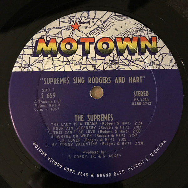 Supremes, The : The Supremes Sing Rodgers & Hart (LP,Album,Stereo)
