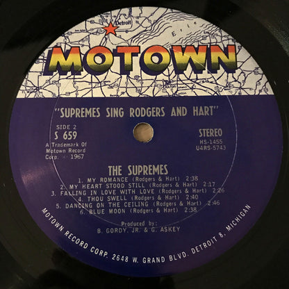 Supremes, The : The Supremes Sing Rodgers & Hart (LP,Album,Stereo)