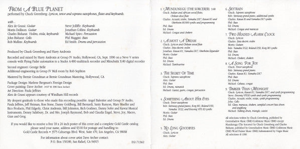 Chuck Greenberg : From A Blue Planet (Album,Stereo)