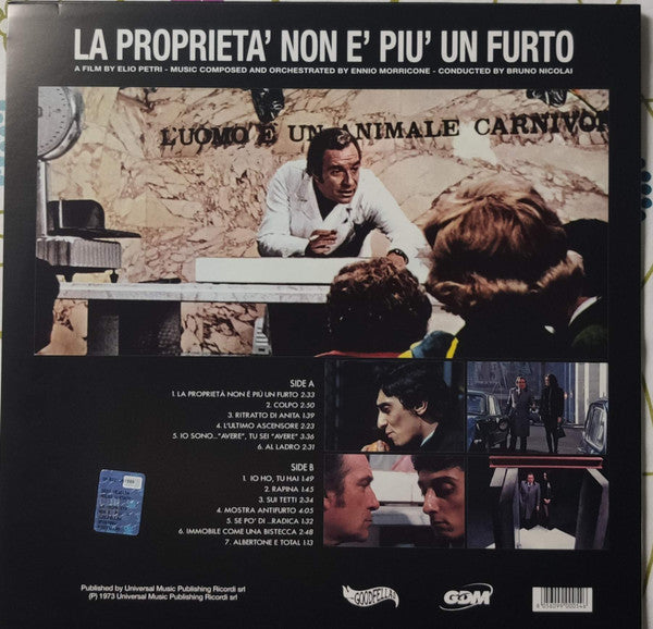 Ennio Morricone : La Proprieta' Non E' Piu' Un Furto (Colonna Sonora Originale Del Film) (LP,Album,Reissue)