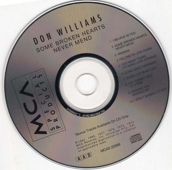 Don Williams (2) : Some Broken Hearts Never Mend (Compilation)