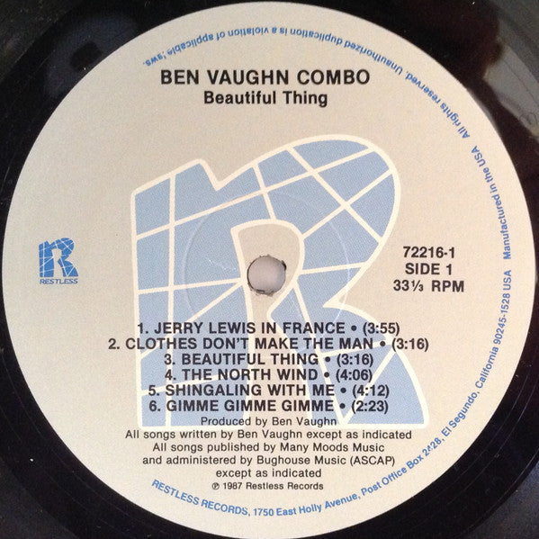 Ben Vaughn Combo : Beautiful Thing (LP,Album)