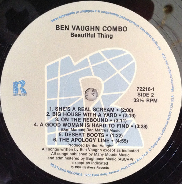 Ben Vaughn Combo : Beautiful Thing (LP,Album)