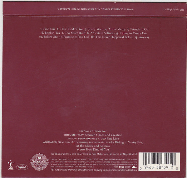 Paul McCartney : Chaos And Creation In The Backyard (Special Edition) (Album)