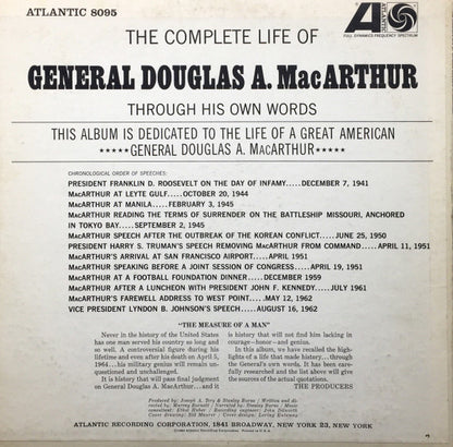 General Douglas MacArthur : The Complete Life Of General Douglas A. MacArthur Through His Own Words (LP,Album)