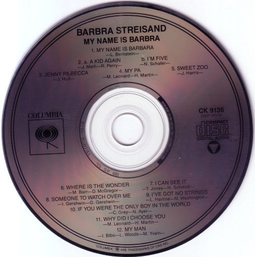 Barbra Streisand : My Name Is Barbra (Album,Remastered)