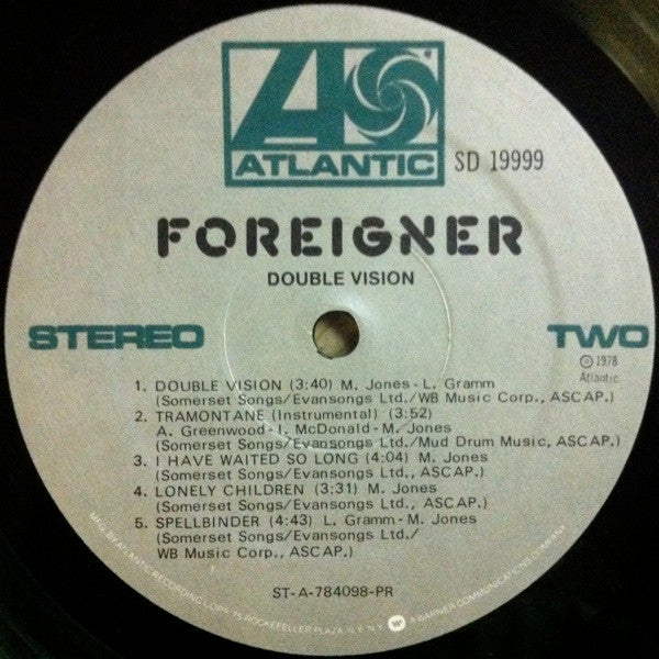 Foreigner : Double Vision (LP,Album,Stereo)