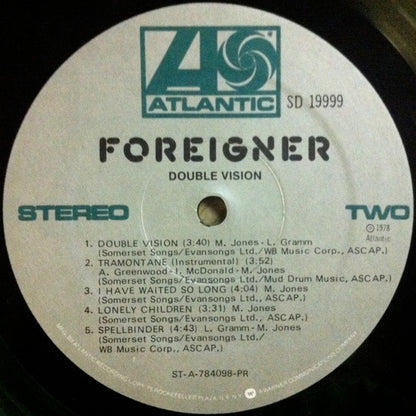 Foreigner : Double Vision (LP,Album,Stereo)