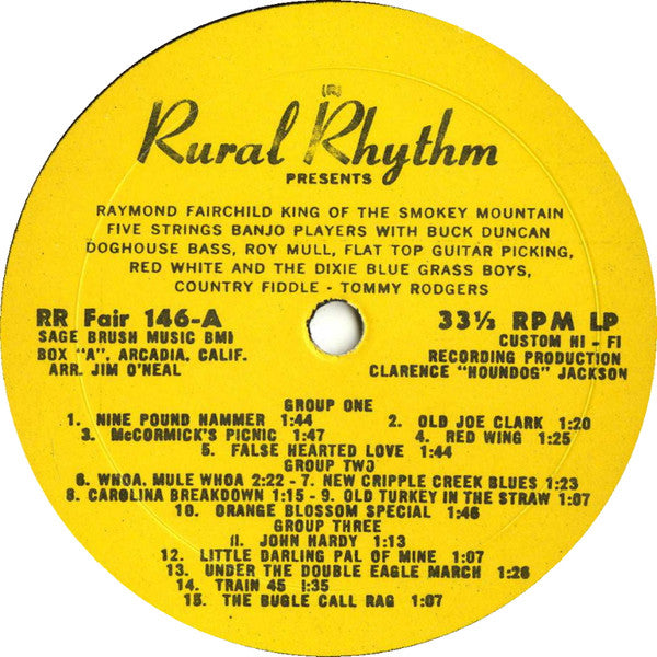 Raymond Fairchild : King Of The Smokey Mountain Banjo Players (LP,Album)