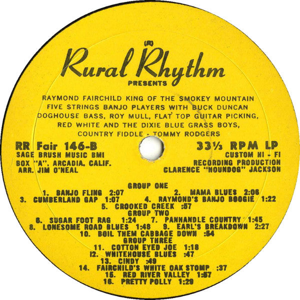 Raymond Fairchild : King Of The Smokey Mountain Banjo Players (LP,Album)