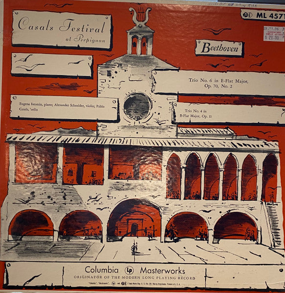 Ludwig van Beethoven - Pablo Casals, Eugene Istomin, Alexander Schneider : Casals Festival At Perpignan, Beethoven / Trio No. 6 In E-Flat Major, Op. 70, No. 2 / Trio No. 4 In B-Flat Major, Op. 11 (LP,Album,Mono)