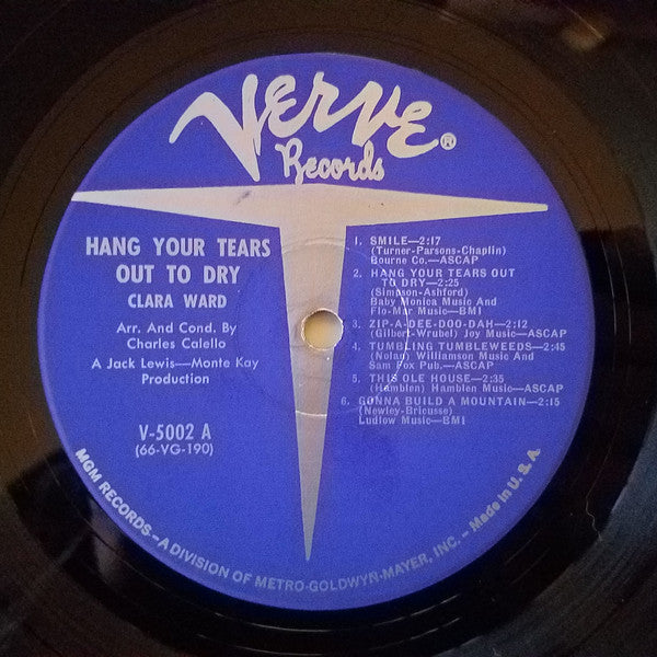 Clara Ward : Hang Your Tears Out To Dry (LP,Album,Mono)