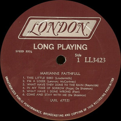 Marianne Faithfull : Marianne Faithfull (LP,Album,Mono)
