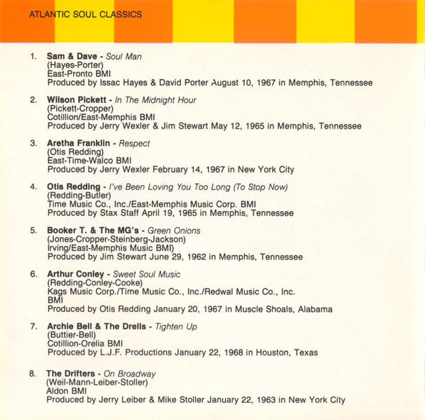 Various : Atlantic Soul Classics (Compilation,Stereo)