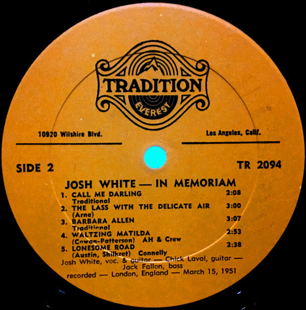 Josh White : In Memoriam (LP,Album,Stereo)