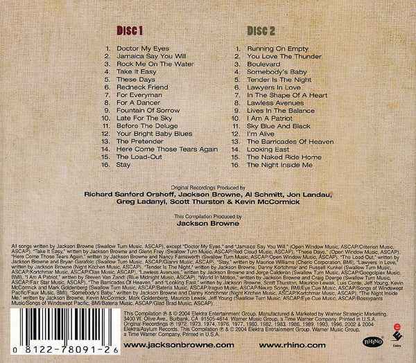 Jackson Browne : The Very Best Of Jackson Browne (Compilation,Remastered)