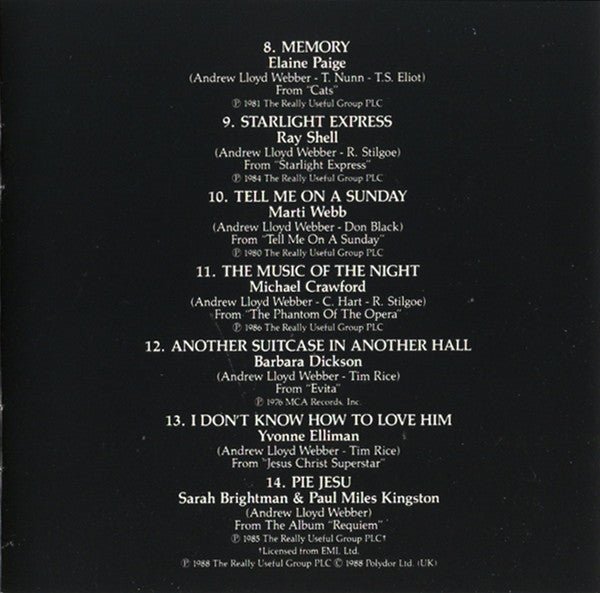 Various, Andrew Lloyd Webber : The Premiere Collection - The Best Of Andrew Lloyd Webber (Compilation)