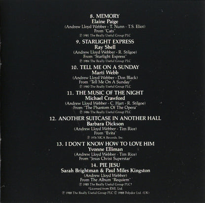 Various, Andrew Lloyd Webber : The Premiere Collection - The Best Of Andrew Lloyd Webber (Compilation)