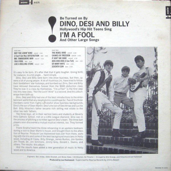 Dino, Desi & Billy : I'm A Fool (LP,Album,Mono)