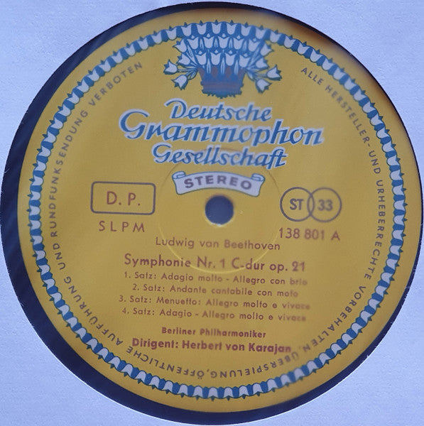 Ludwig van Beethoven - Herbert von Karajan · Berliner Philharmoniker : Symphonien 1 & 2 (LP,Stereo)
