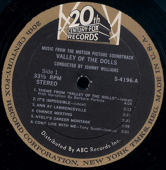 Dory Previn And André Previn Conducted By John Williams (4) : Valley Of The Dolls (Music From The Motion Picture Soundtrack) (LP,Album,Stereo)