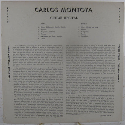Carlos Montoya : Guitar Recital (LP,Album,Mono)