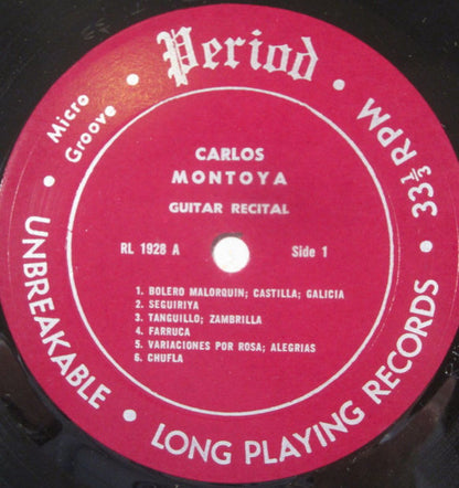Carlos Montoya : Guitar Recital (LP,Album,Mono)