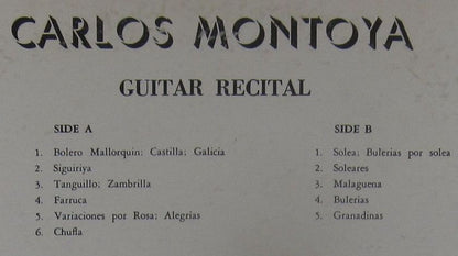 Carlos Montoya : Guitar Recital (LP,Album,Mono)