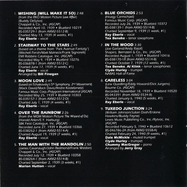 Glenn Miller : Chattanooga Choo Choo - The #1 Hits (Compilation,Club Edition,Remastered)