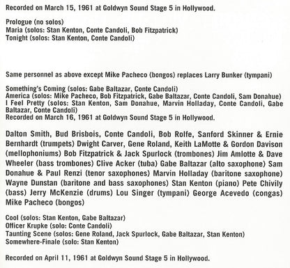 Stan Kenton : Kenton's West Side Story (Album,Reissue)