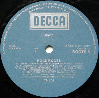 Them (3) : Rock Roots (LP,Compilation)
